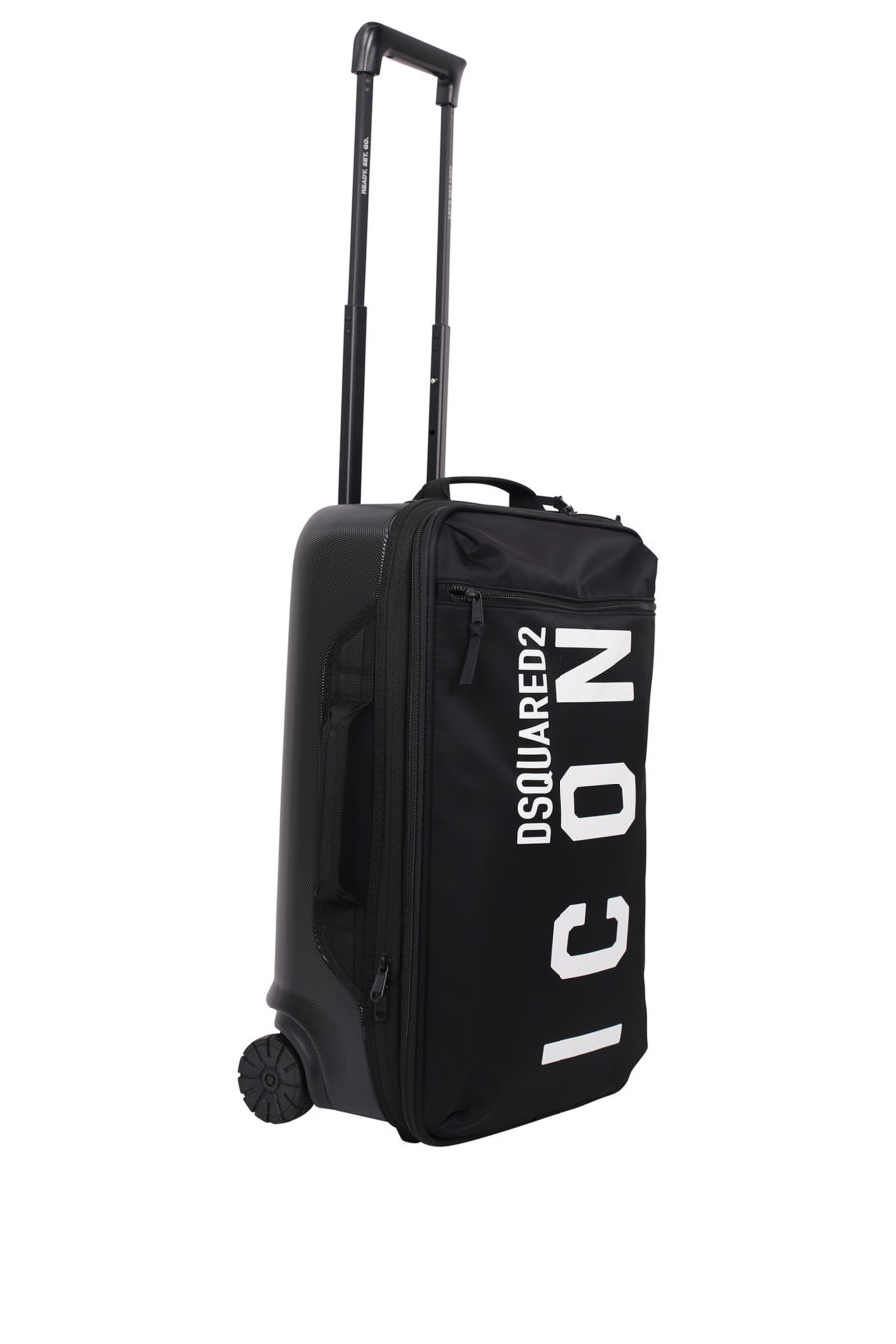Black wheeled suitcase with "icon" logo - IMG 9701