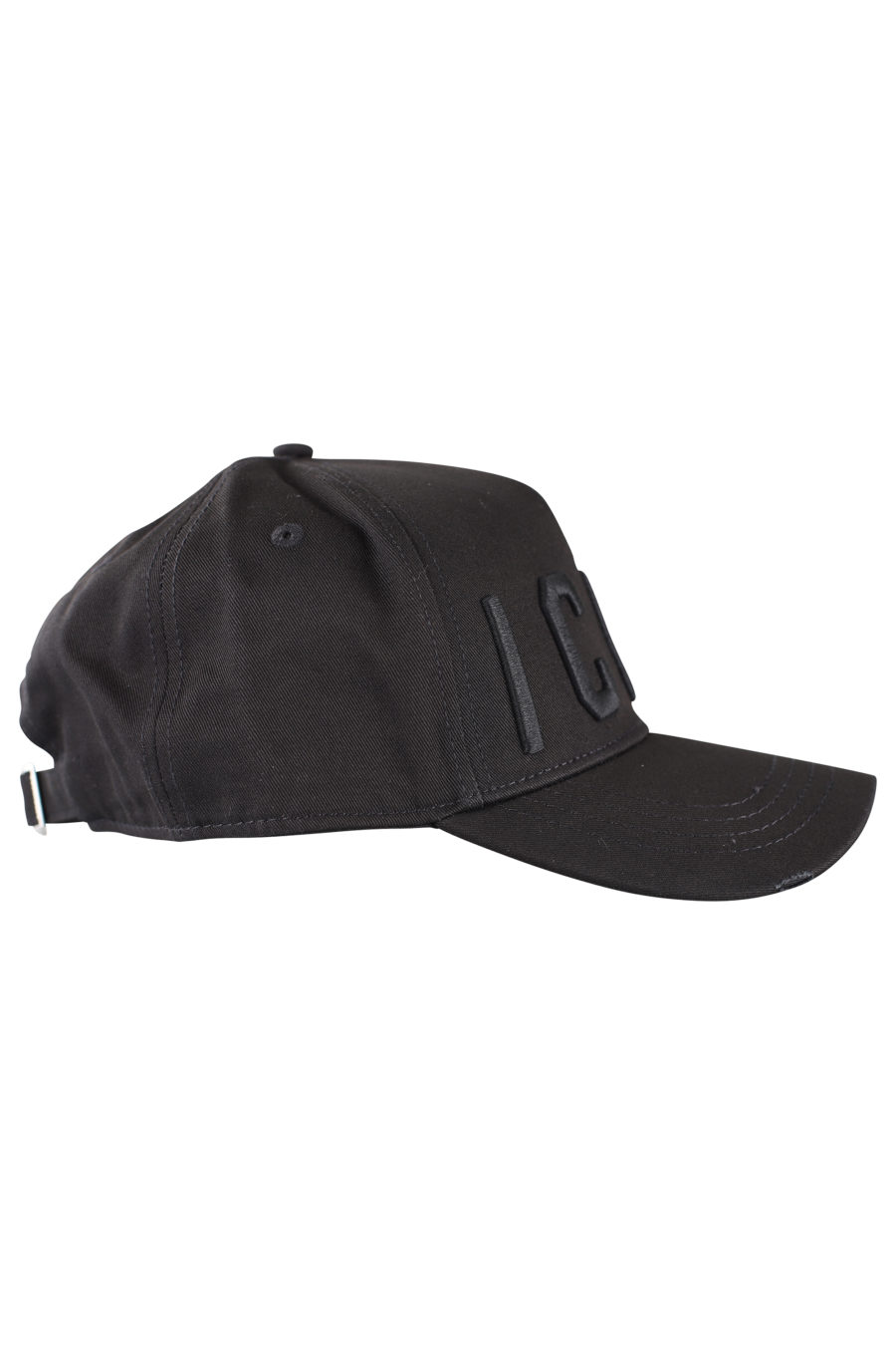 Verstellbare schwarze Kappe mit schwarzem "Icon"-Logo - IMG 9969