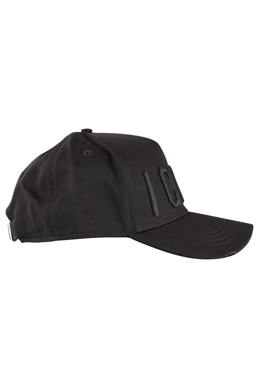 Verstellbare schwarze Kappe mit schwarzem "Icon"-Logo - IMG 9972