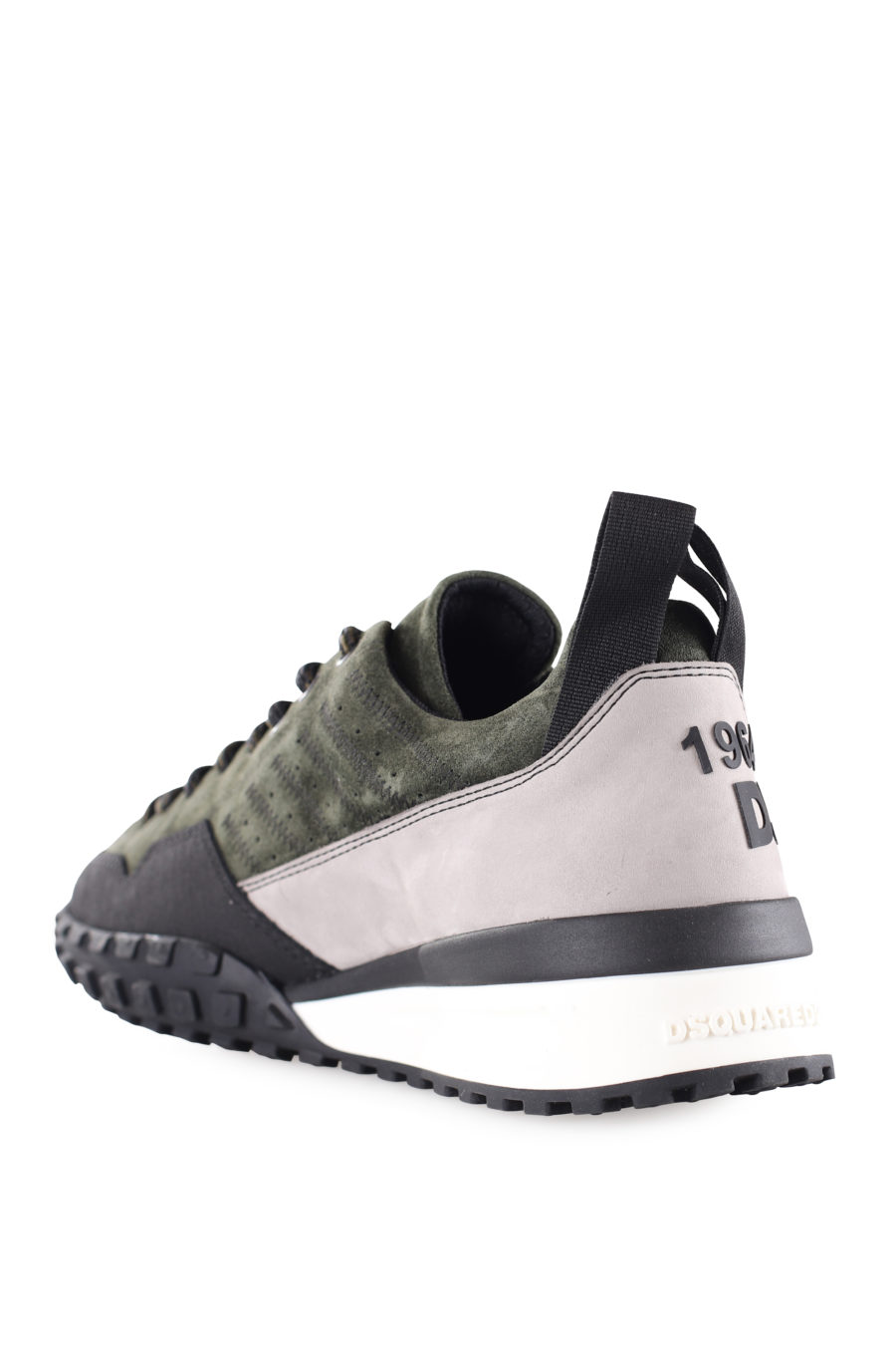 Black and army green fabric trainers with logo in ribbon - IMG 9516