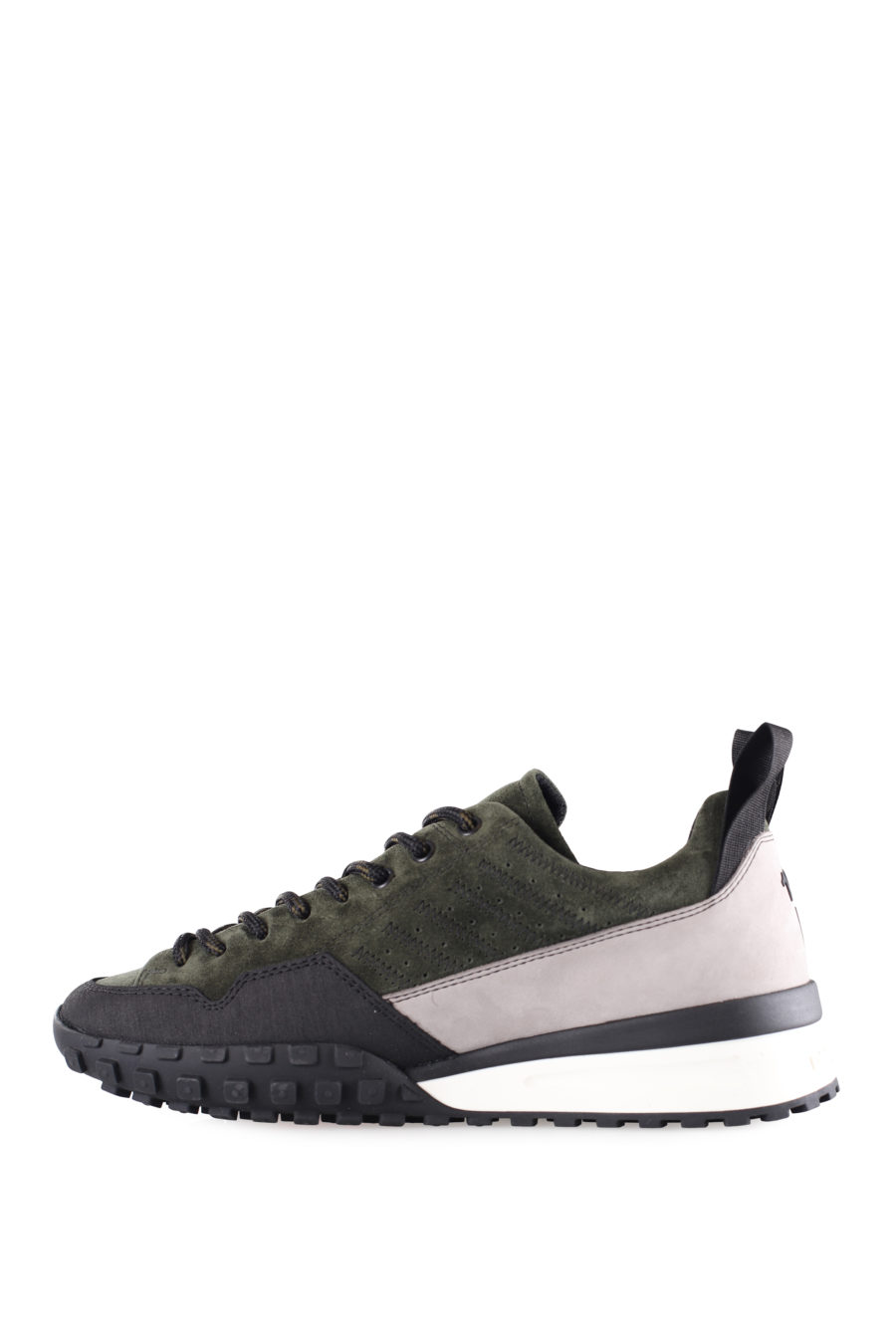 Black and army green fabric trainers with logo in ribbon - IMG 9517