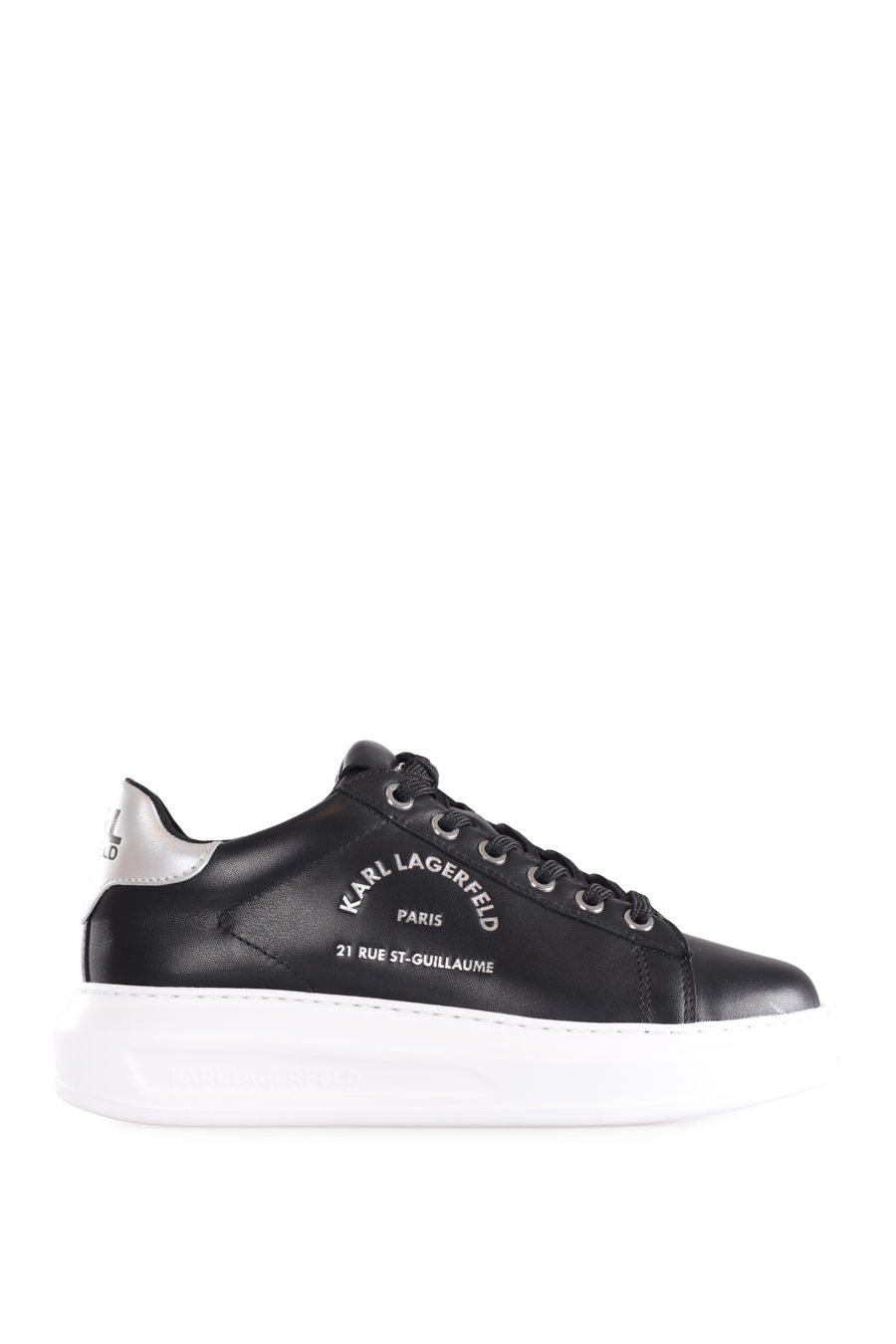 Black trainers with silver logo and platform - IMG 9566