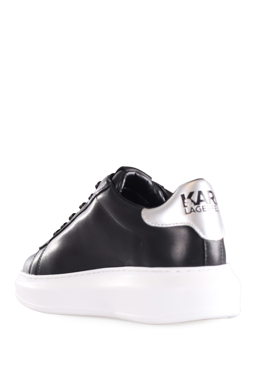 Black trainers with silver logo and platform - IMG 9568