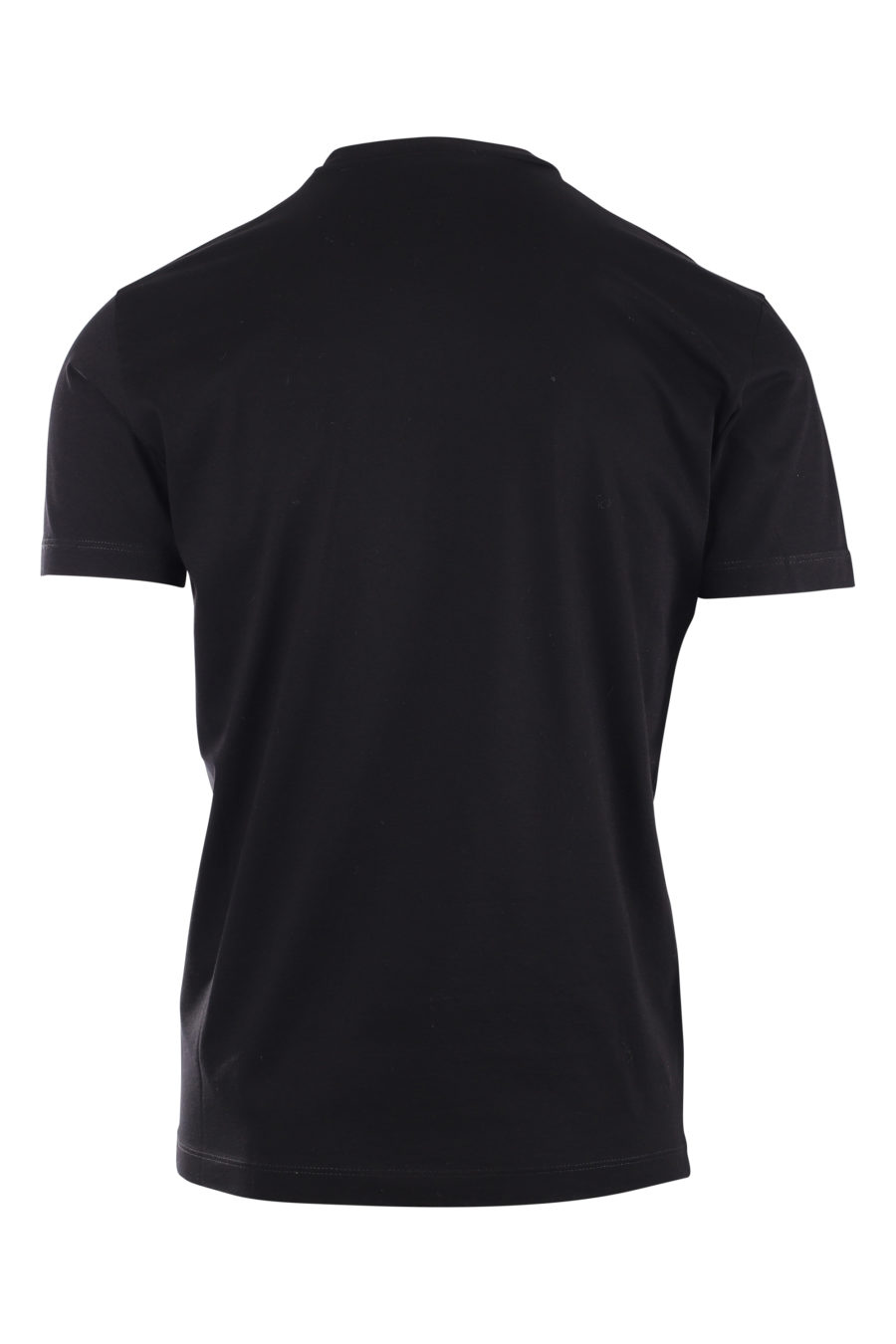 Black T-shirt with yellow vertical "icon" logo - IMG 9720