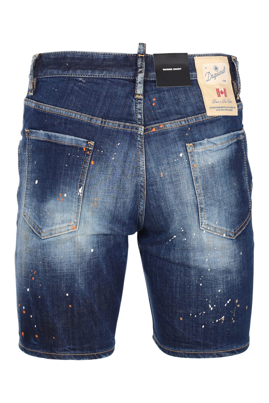 Pantalon corto "patch marine" azul con parches marron - IMG 9802