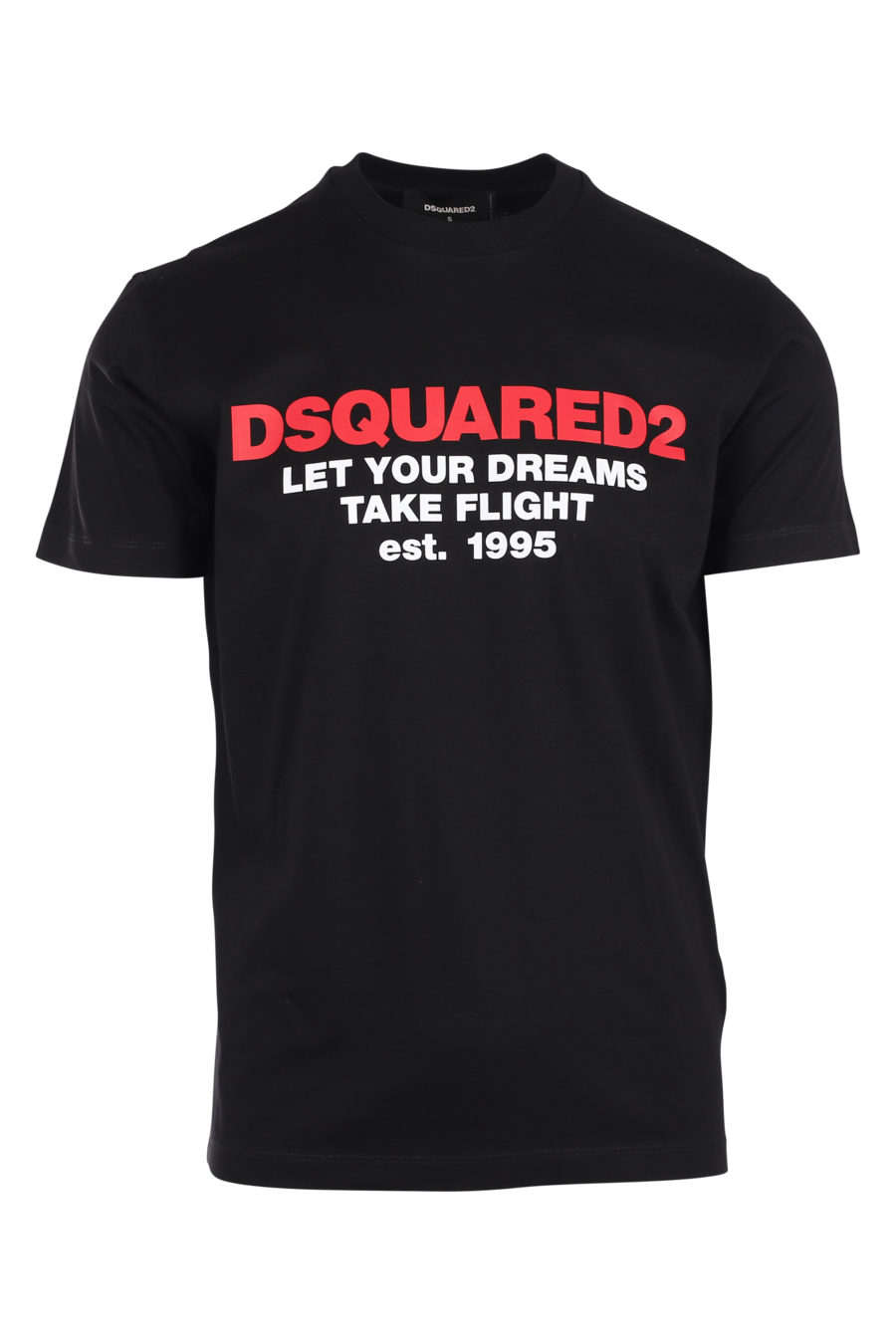 Camiseta negra con logo rojo "let your dreams take flight" - IMG 9861