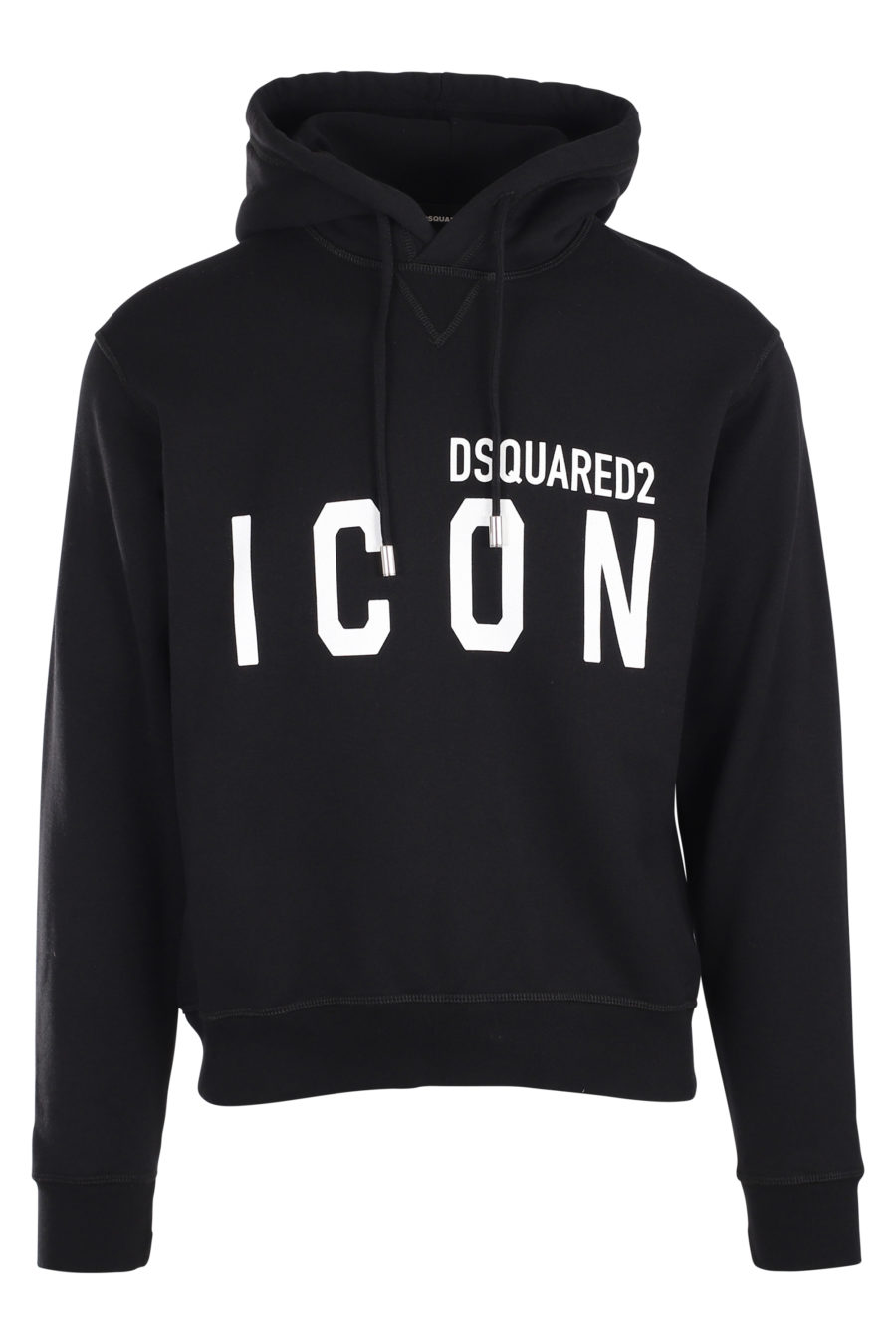 Black hooded sweatshirt with "icon" logo - IMG 9869