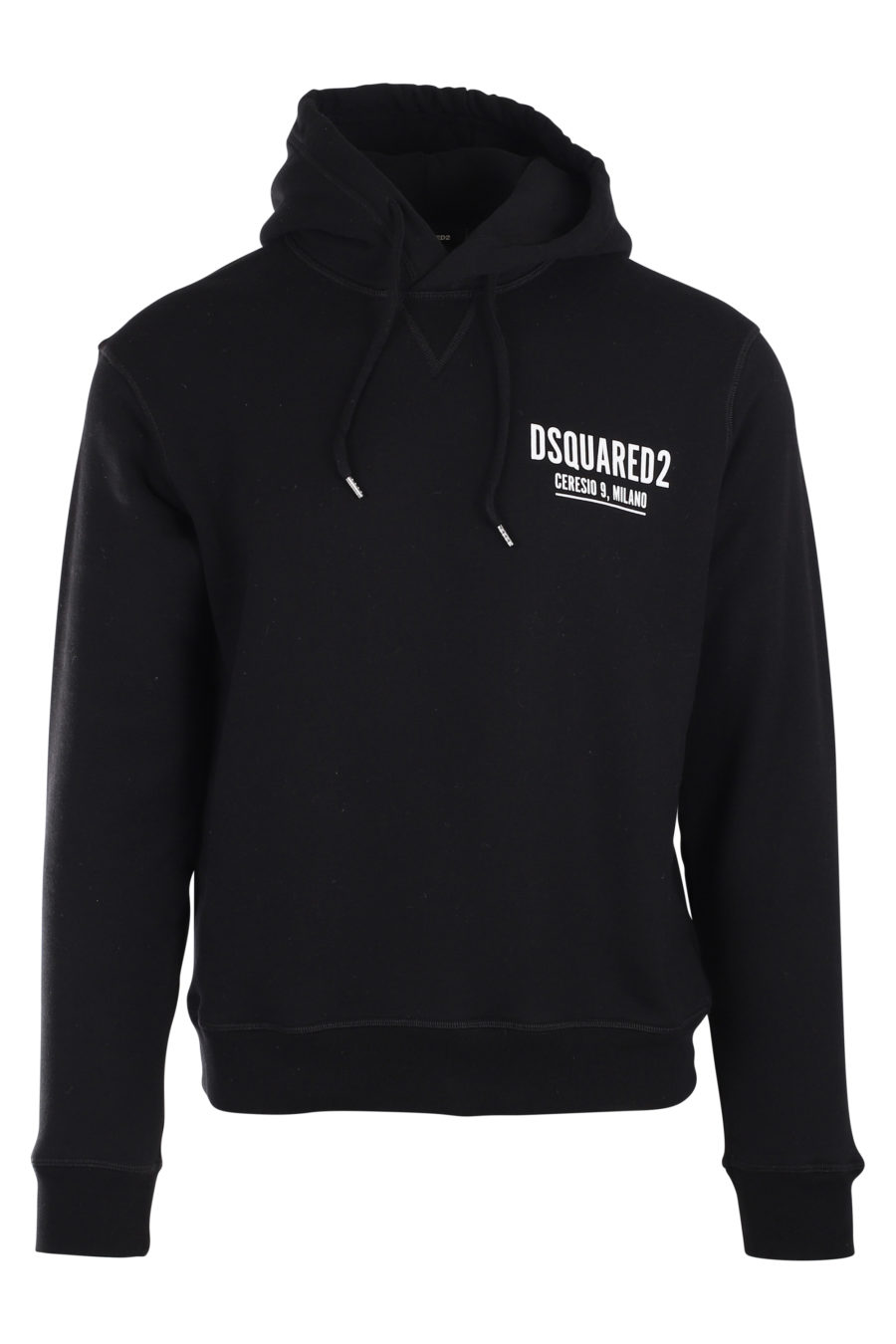 Black sweatshirt with hood and logo ceresio 9 - IMG 9893