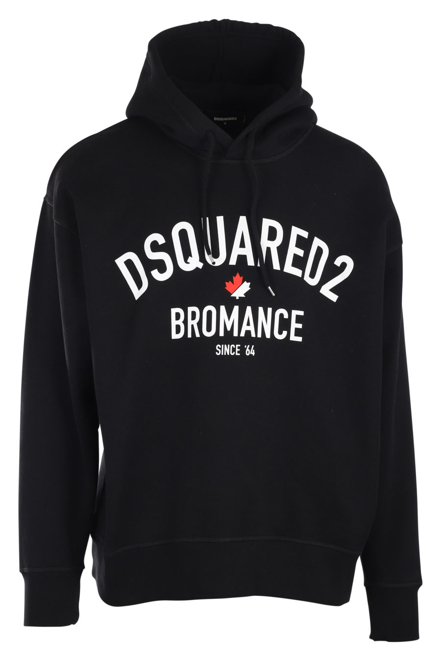 Black hooded sweatshirt with white "bromance" logo - IMG 9896