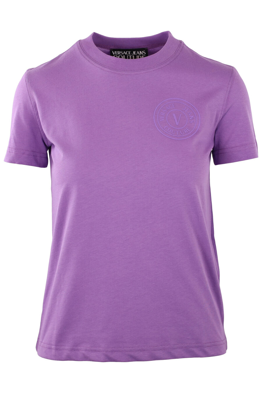Purple T-shirt with monochrome round logo - IMG 0234