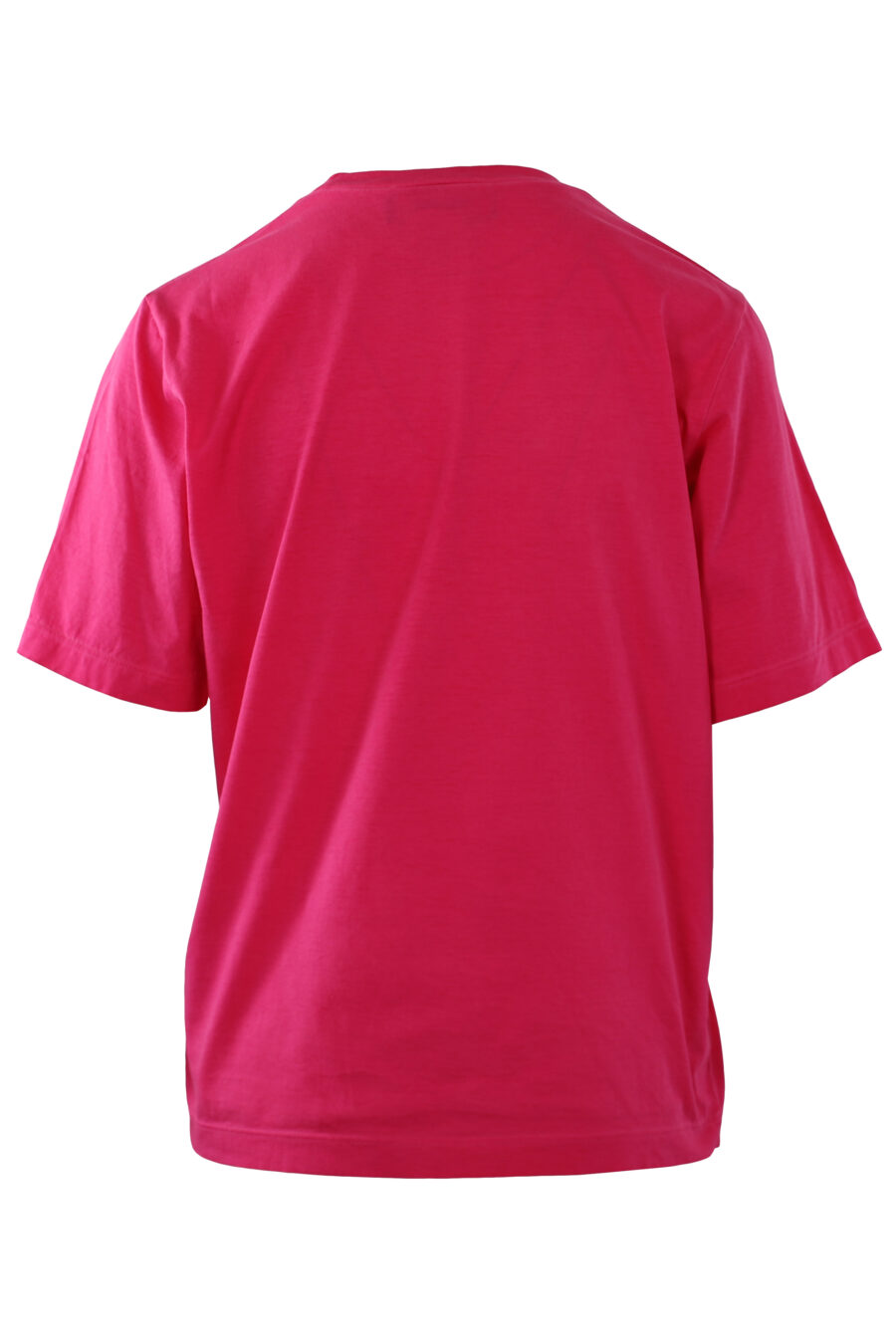 T-shirt fuchsia avec logo jaune - IMG 0241