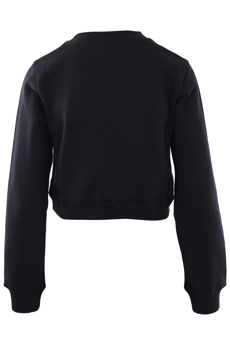 Kurzes schwarzes Sweatshirt mit Bärenschild - IMG 0281