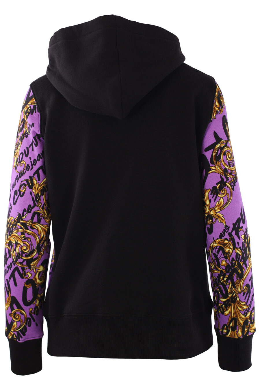 Purple hooded sweatshirt "all over logo" with gold details - IMG 0284