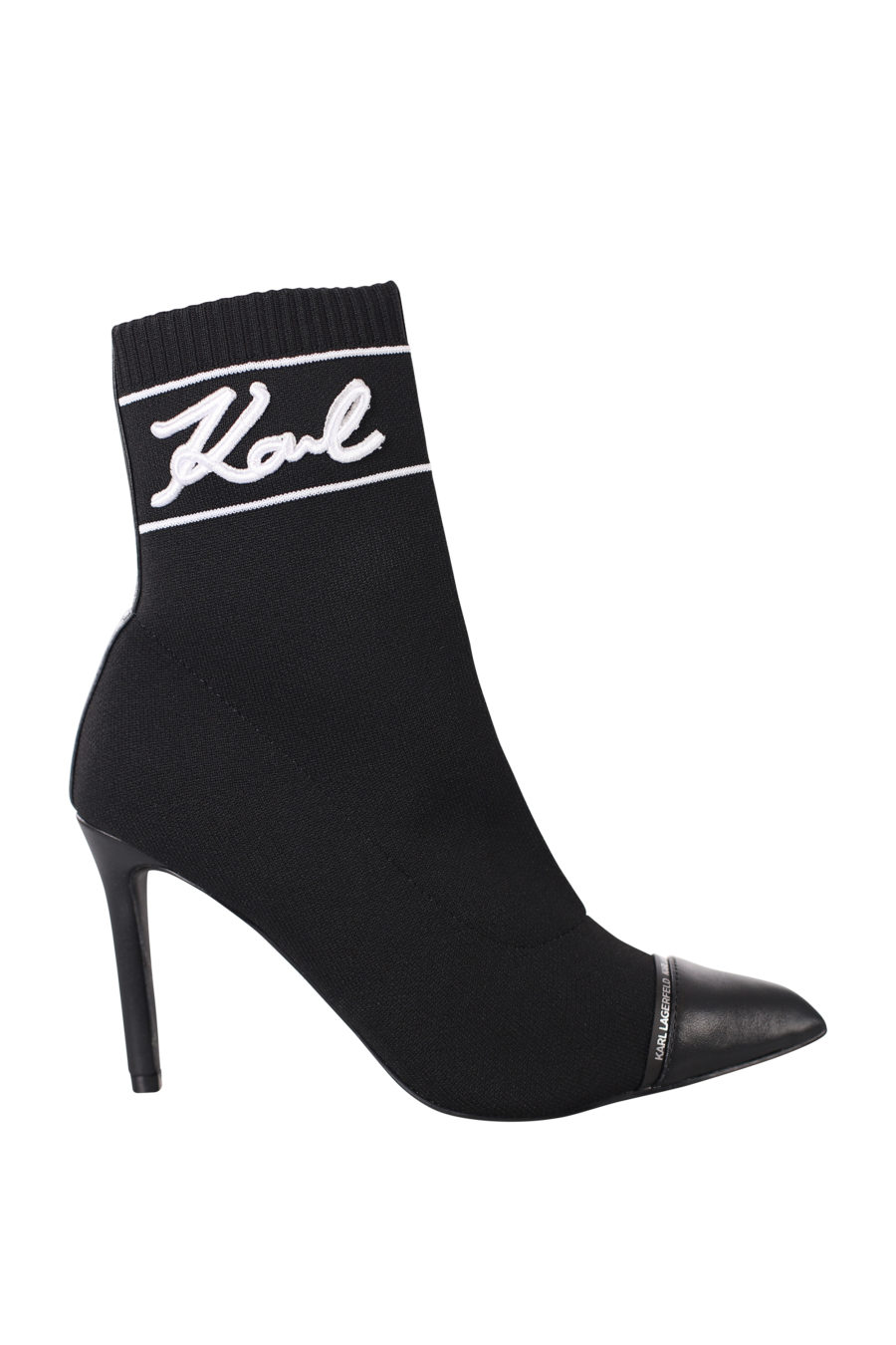 Black ankle sock ankle boots with white logo - IMG 0391