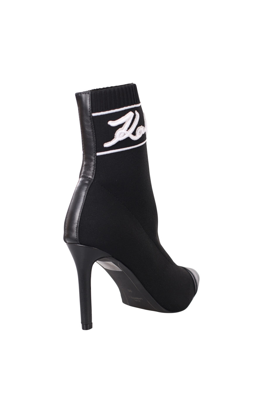 Black ankle sock ankle boots with white logo - IMG 0392
