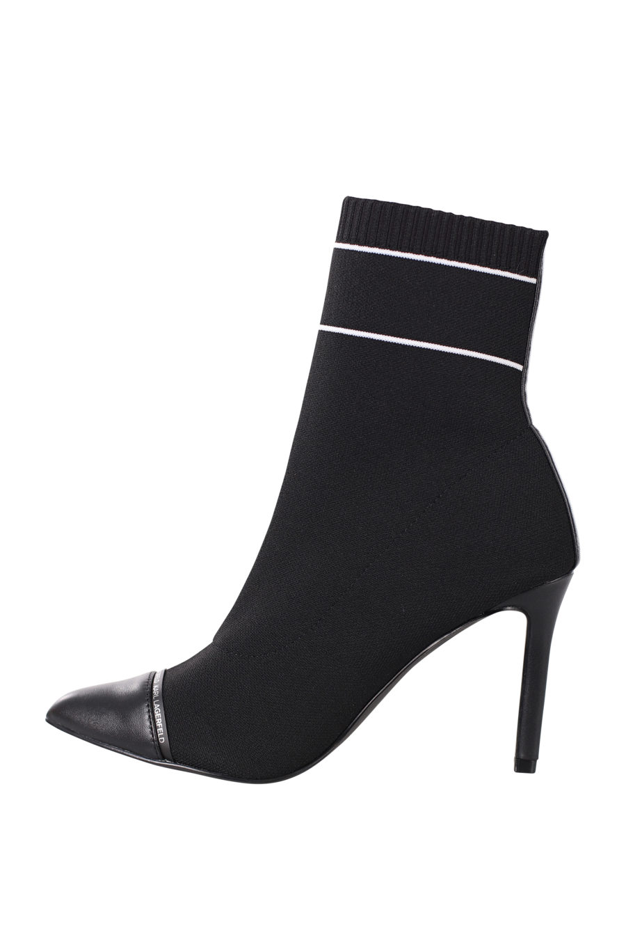 Black ankle sock ankle boots with white logo - IMG 0395