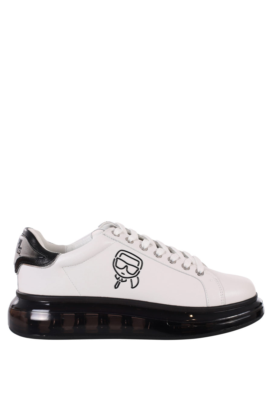 White trainers with black silhouette logo and black sole - IMG 0419