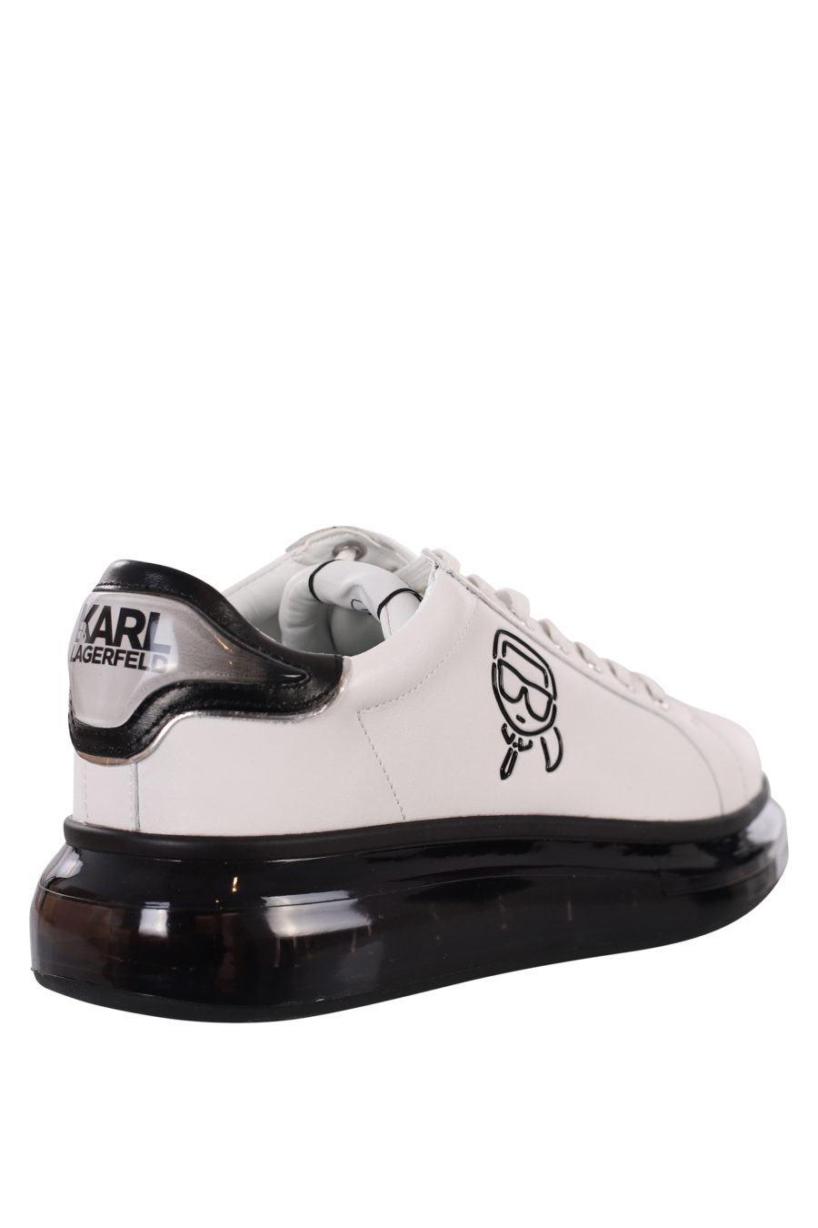 White trainers with black silhouette logo and black sole - IMG 0420