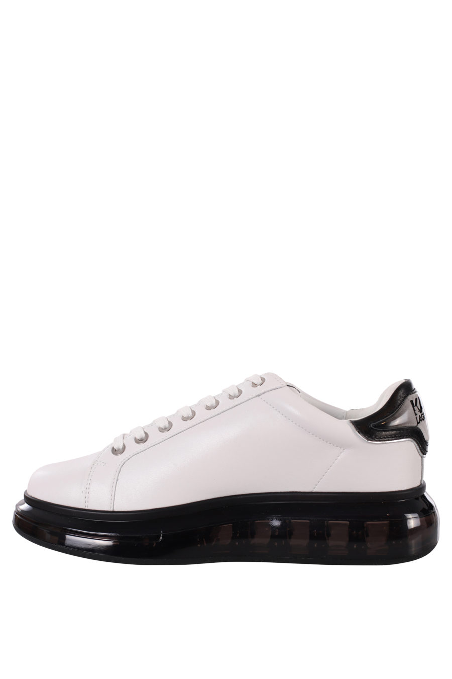 White trainers with black silhouette logo and black sole - IMG 0422