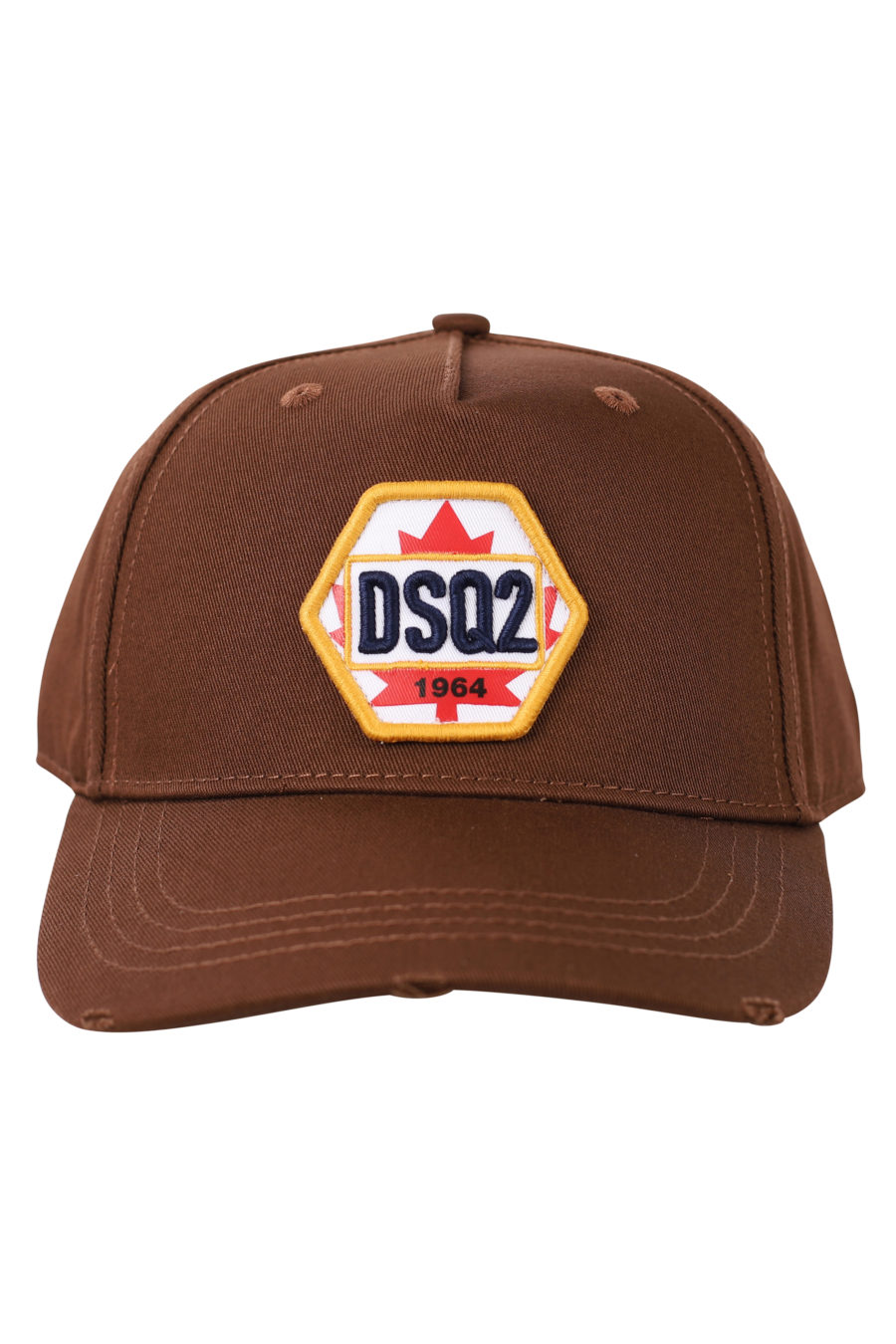 Gorra marrón ajustable con parche "dsq2" amarillo - IMG 0471