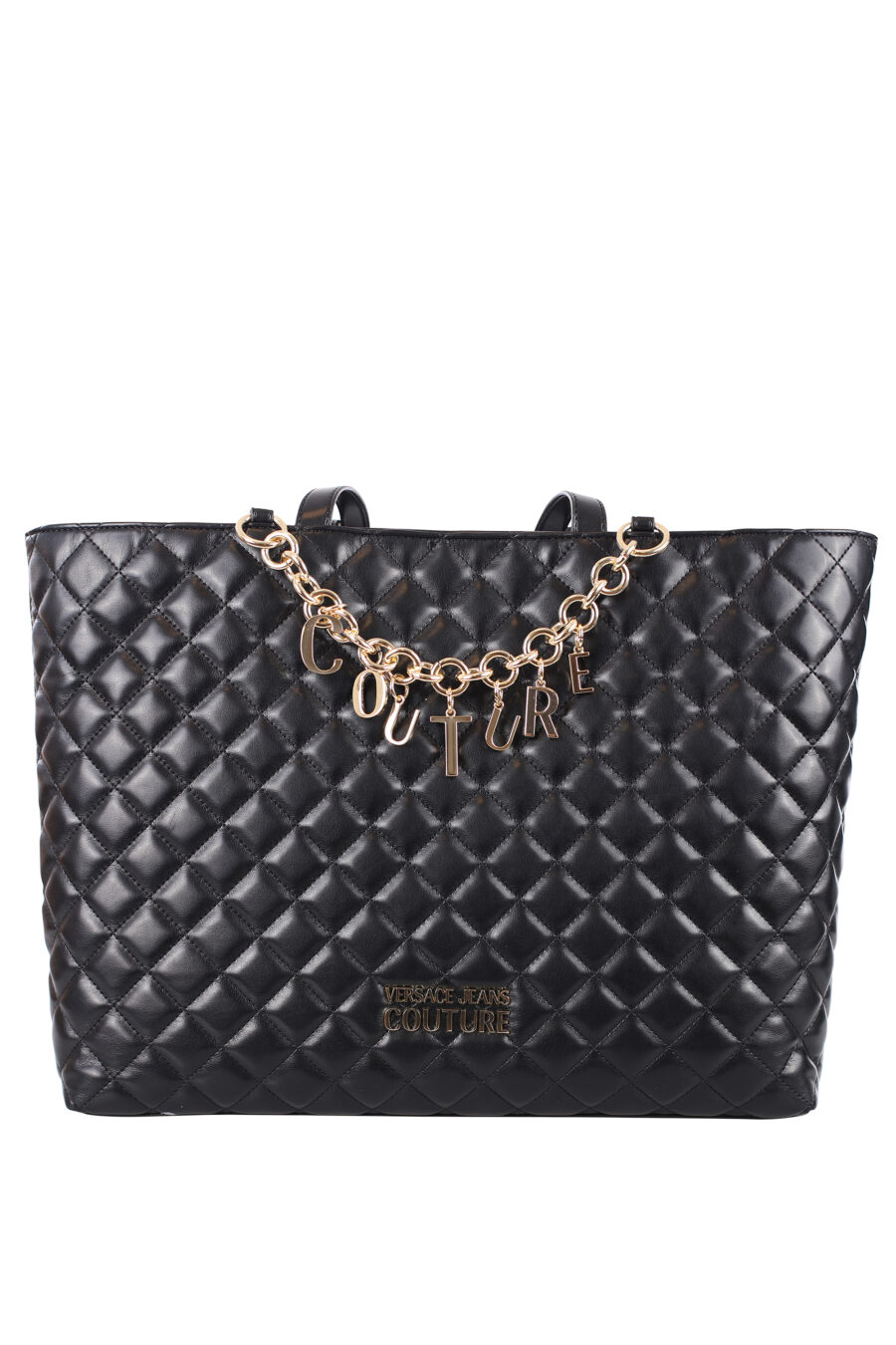 Black quilted shopper with chain charms - IMG 0679