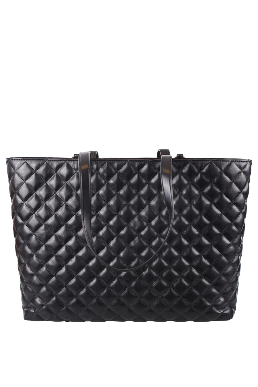 Black quilted shopper with chain charms - IMG 0681