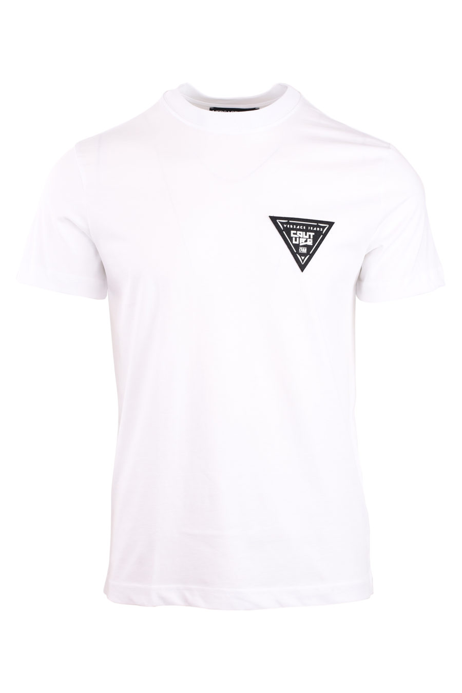 Weißes T-Shirt mit kleinem Dreieckslogo - IMG 0753