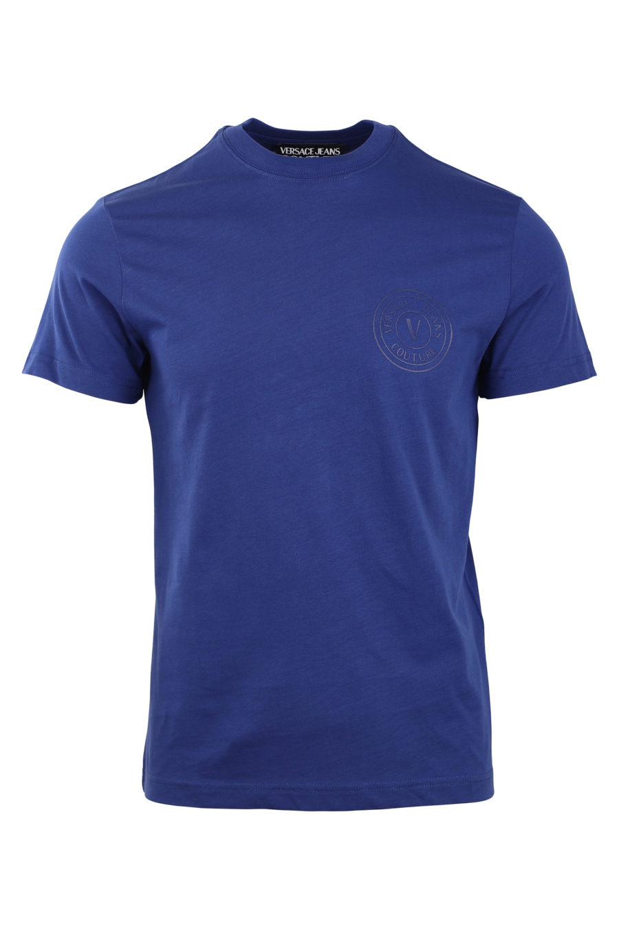 T-shirt bleu marine avec petit logo rond - IMG 0769