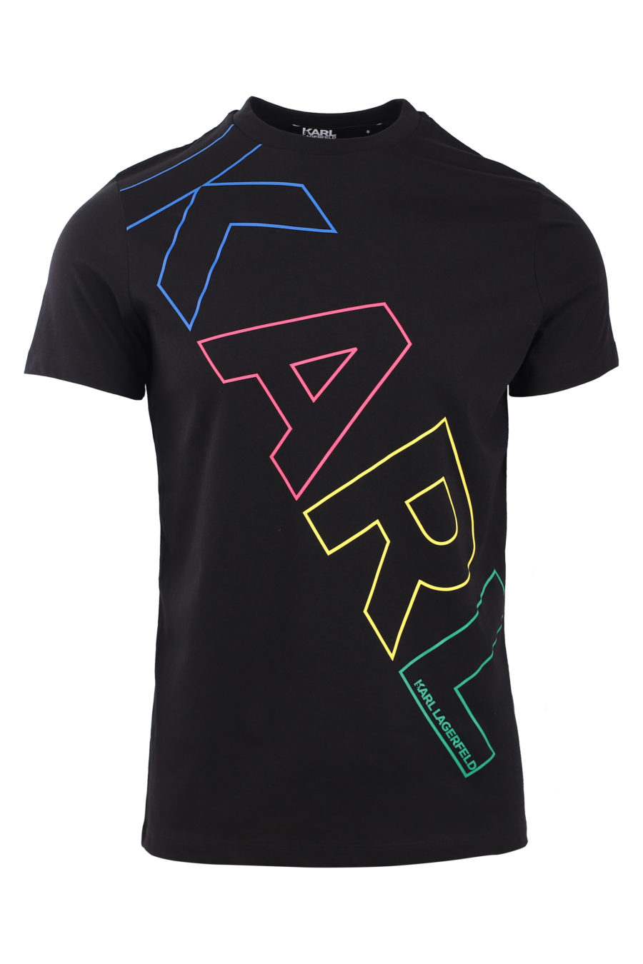 Camiseta negra con maxi logo multicolor - IMG 0796