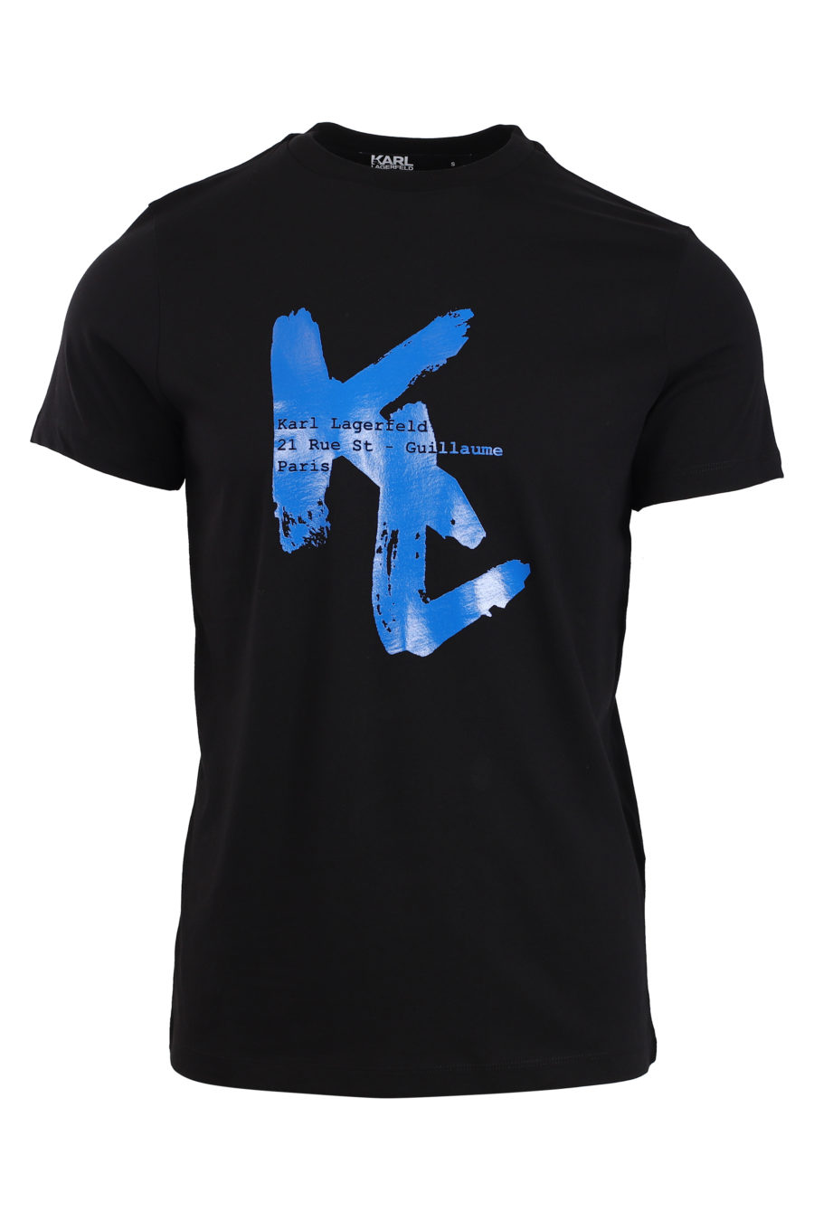 Camiseta negra con maxi logo azul - IMG 0827