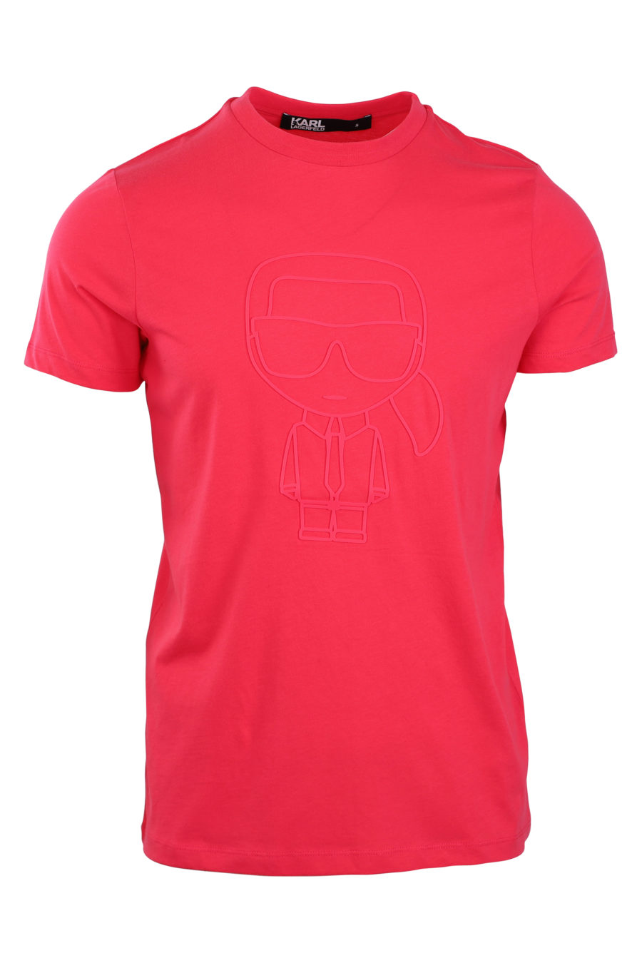 Camiseta fucsia con logo en silueta monocromático - IMG 0844
