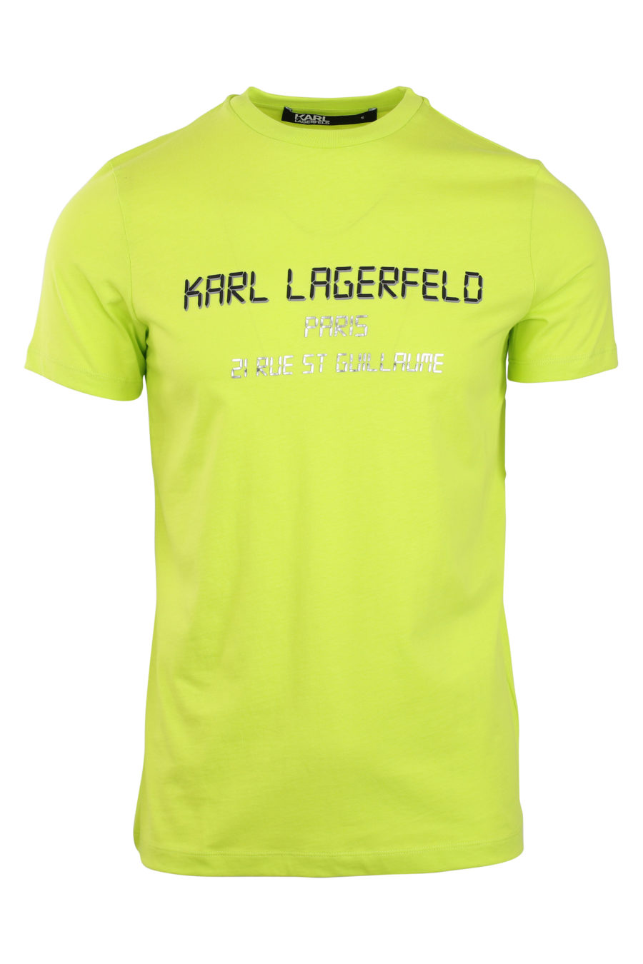 Camiseta verde lima con logo retro negro - IMG 0846