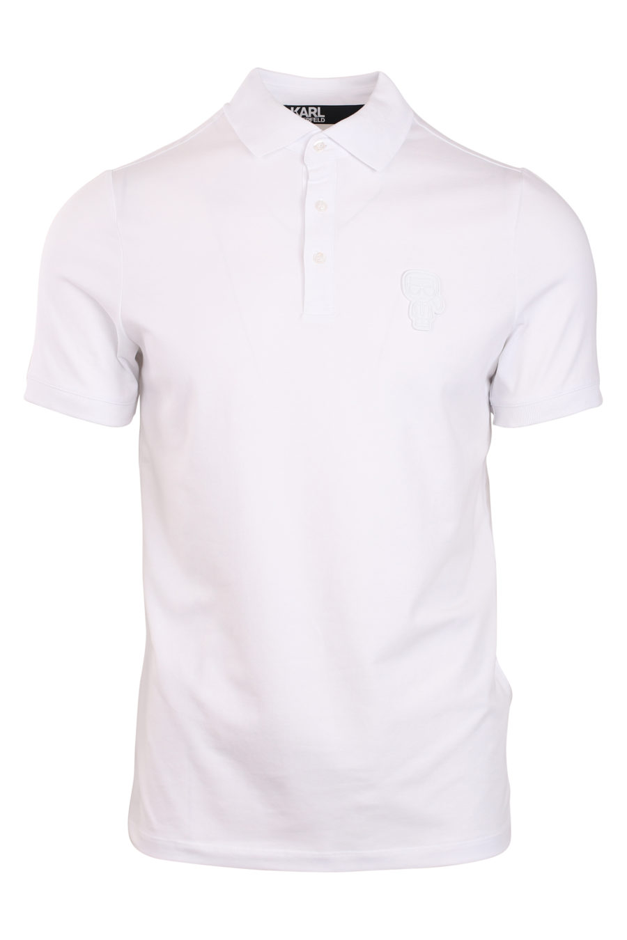 Weißes Poloshirt mit einfarbigem Logo - IMG 0853