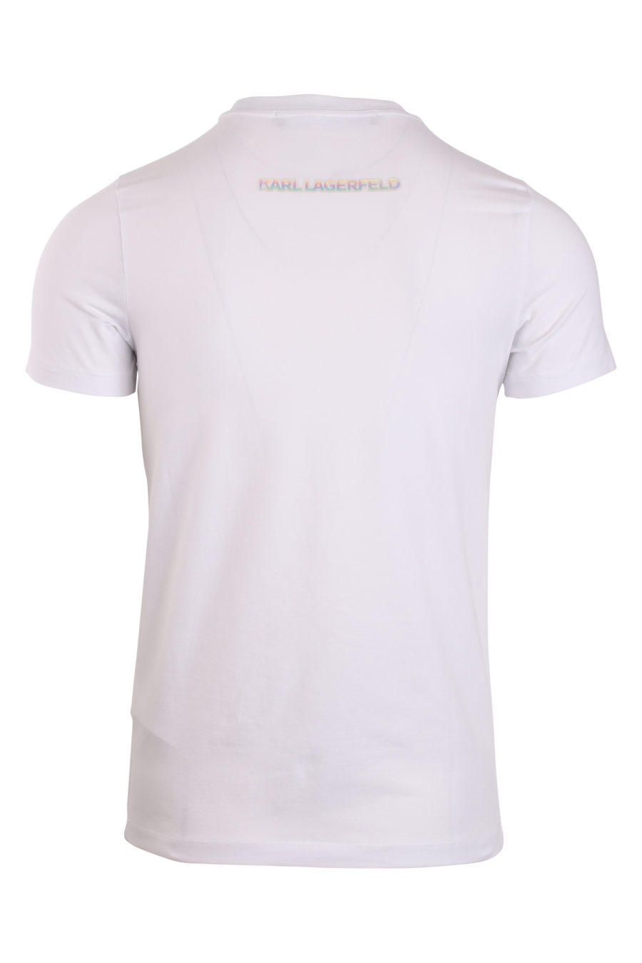 Camiseta blanca con logo en silueta tornasol pequeño - IMG 0865