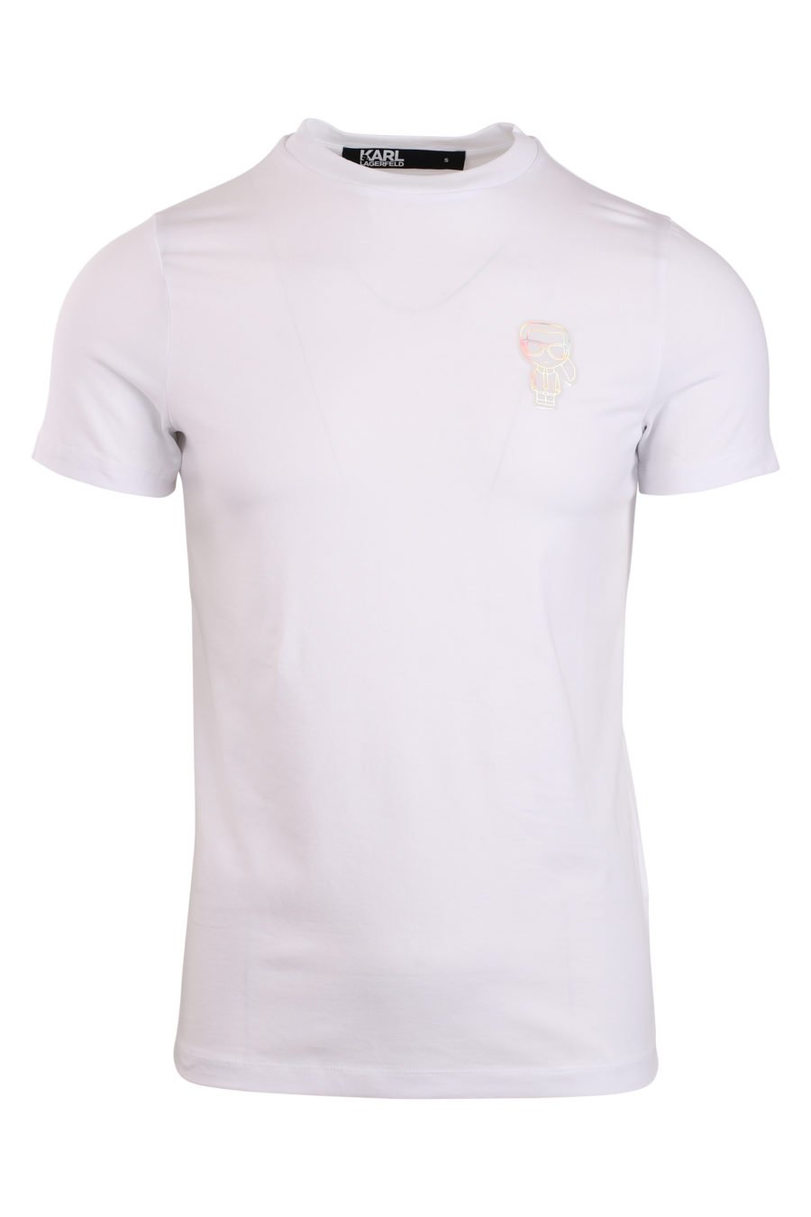 Weißes T-Shirt mit Logo in kleiner Lacksilhouette - IMG 0867