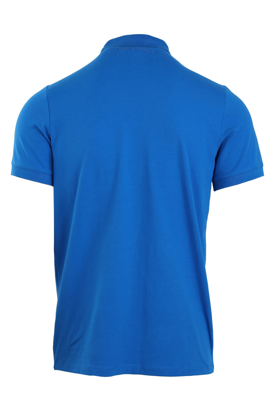 Blue polo shirt with monochrome logo - IMG 0883