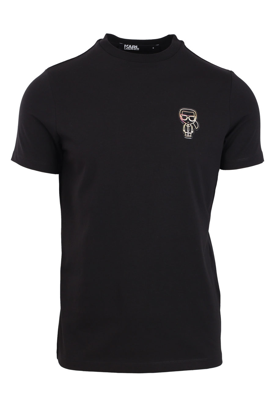 Camiseta negra con logo en silueta tornasol pequeño - IMG 0893