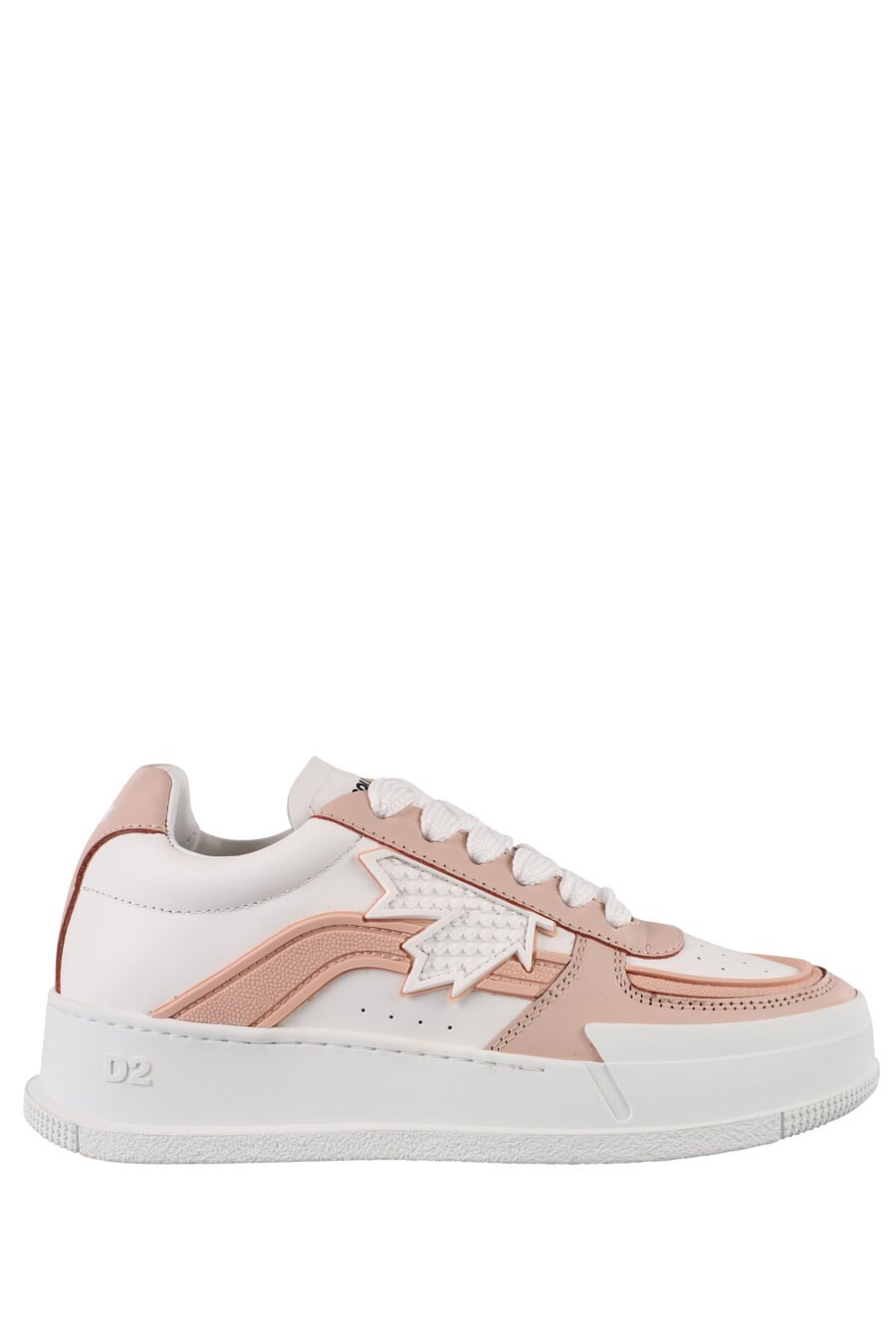 Zapatillas blancas de plataforma con detalle rosa - IMG 1174
