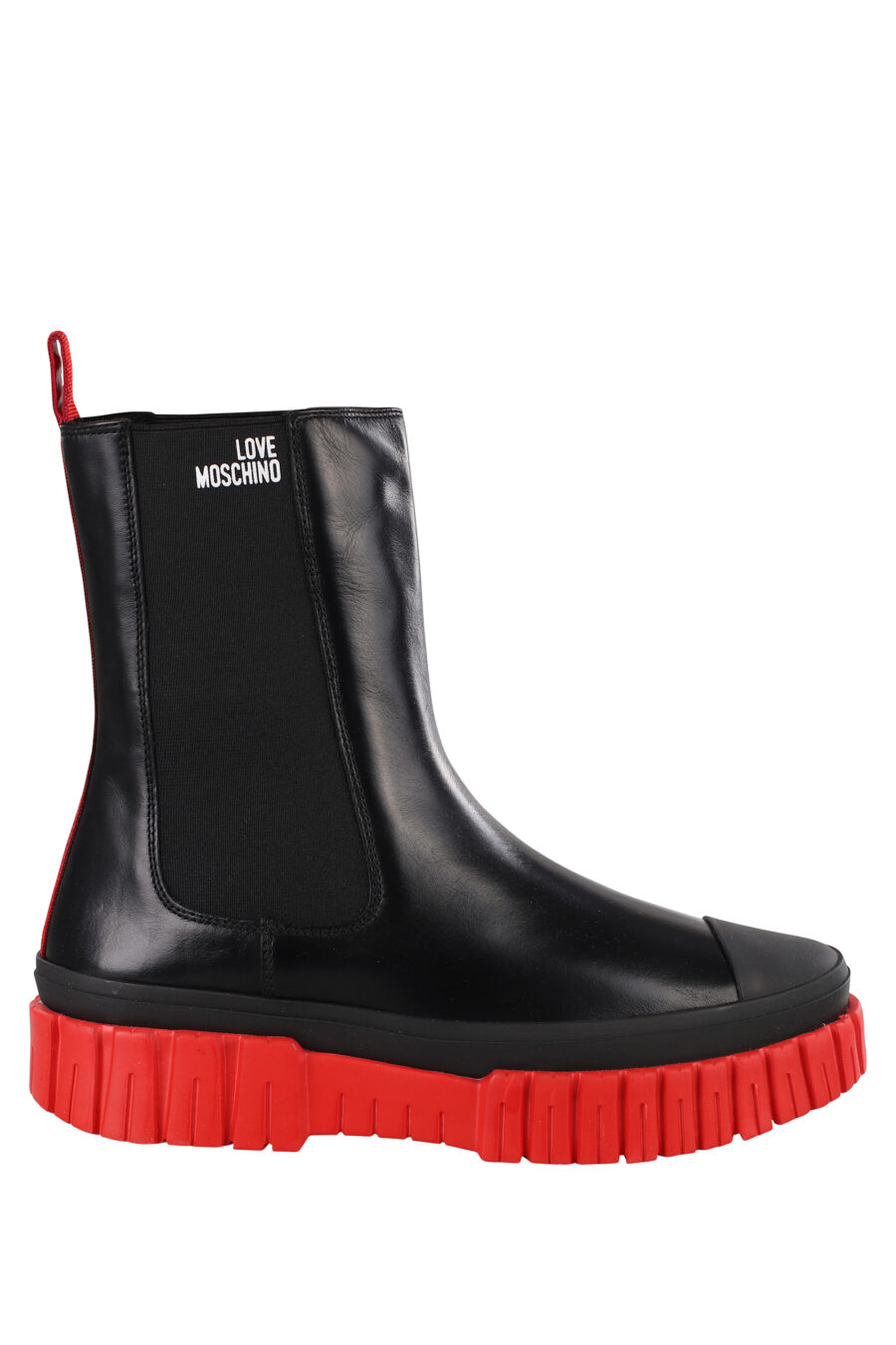 Black ankle boots with red sole and white mini-logo - IMG 1188