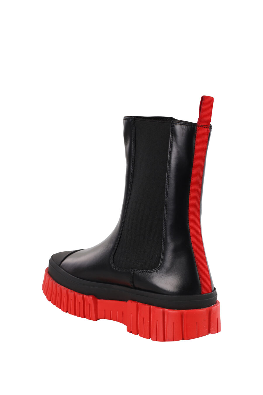 Black ankle boots with red sole and white mini-logo - IMG 1190