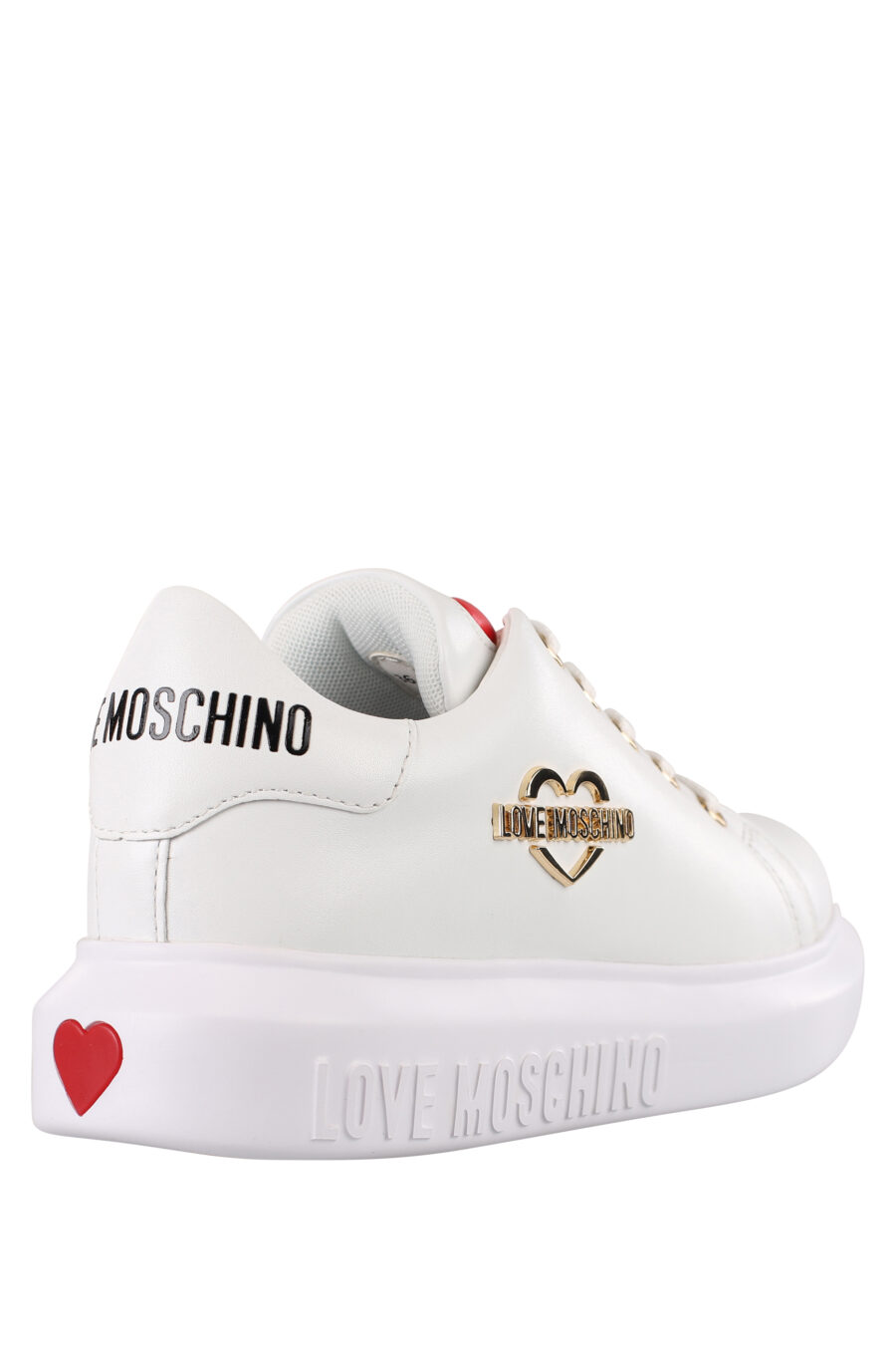 White trainers with gold metal logo and white sole - IMG 1203