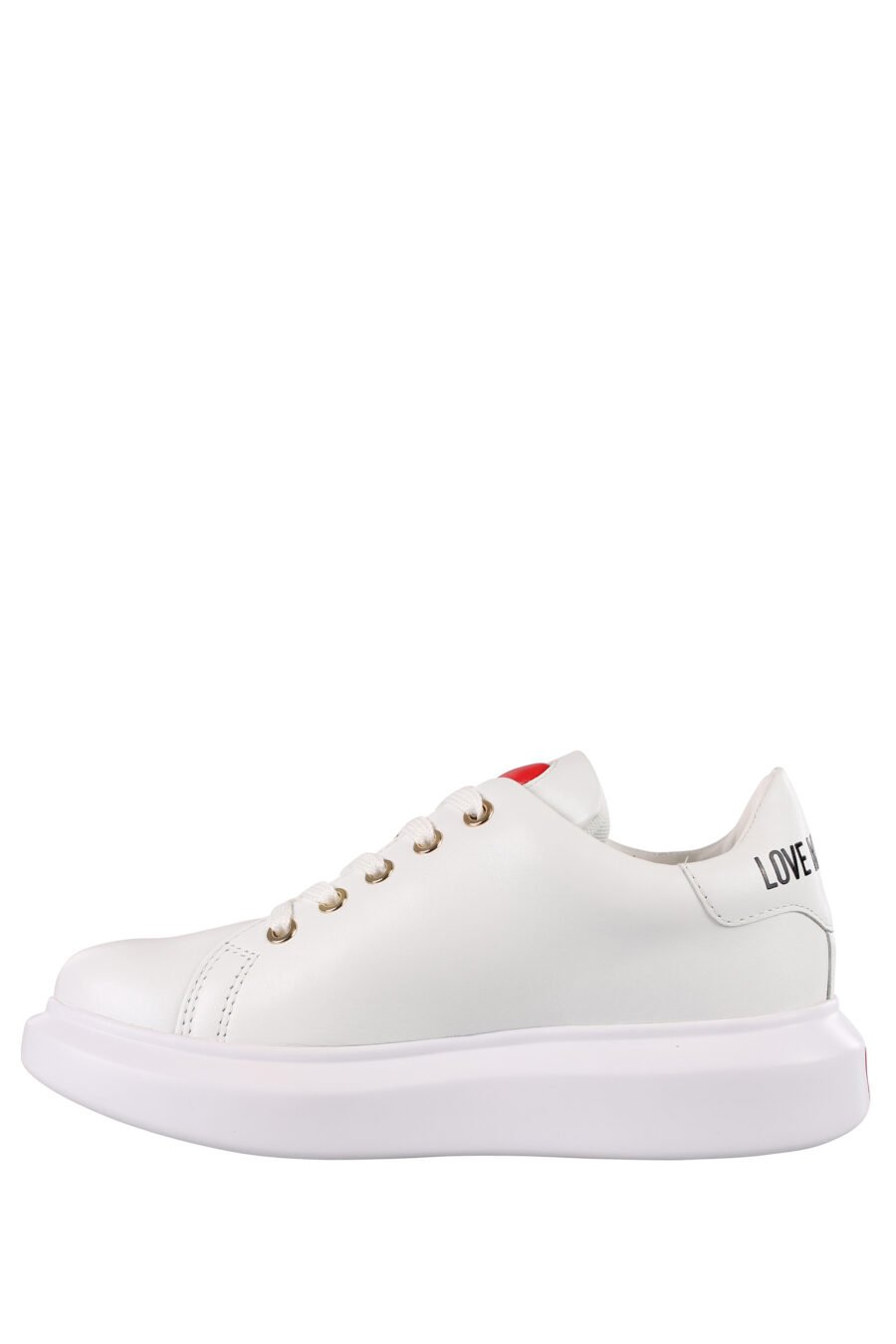 White trainers with gold metal logo and white sole - IMG 1205