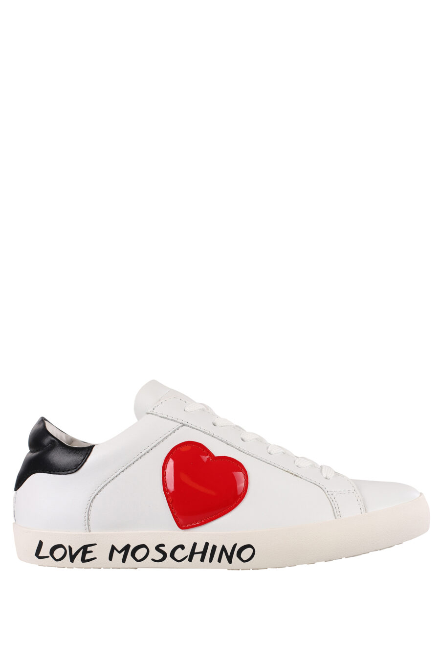 White trainers with red heart on the side and logo on the sole - IMG 1206