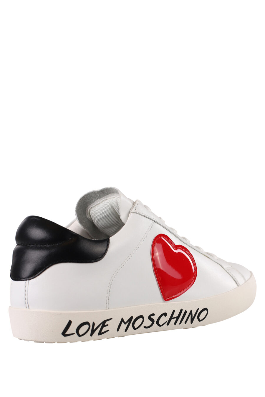 White trainers with red heart on the side and logo on the sole - IMG 1207