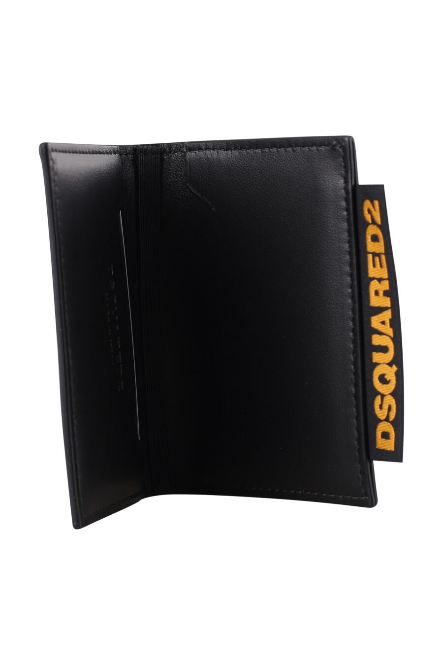 Black card holder with yellow label and logo - IMG 1276