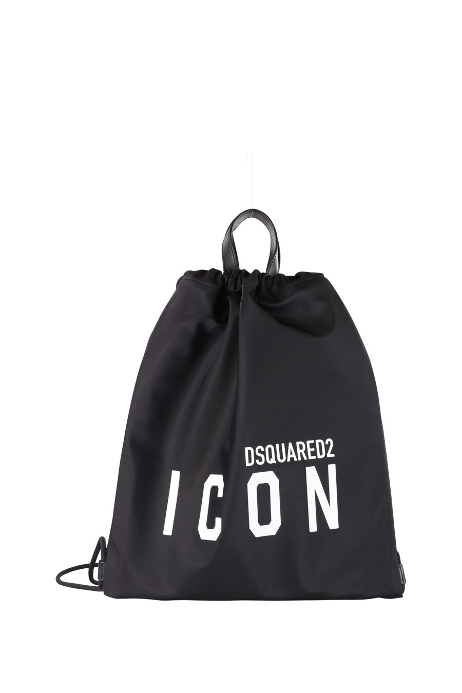 Black drawstring backpack with "icon" logo - IMG 1336