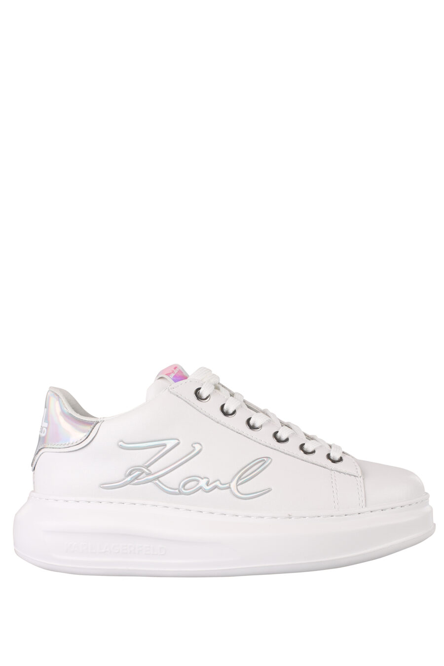 White trainers with white logo and iridescent detail - IMG 1354