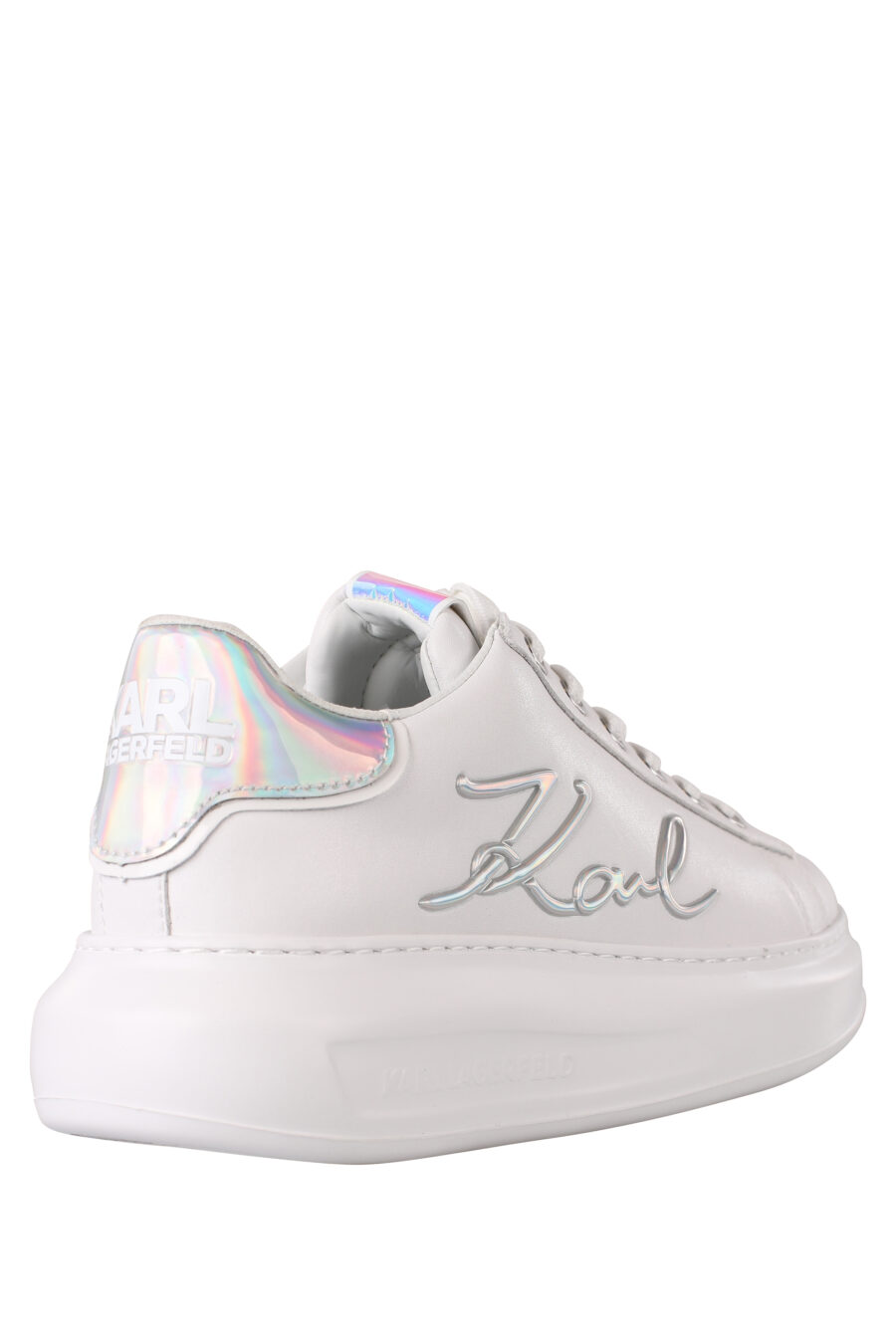 White trainers with white logo and iridescent detail - IMG 1357