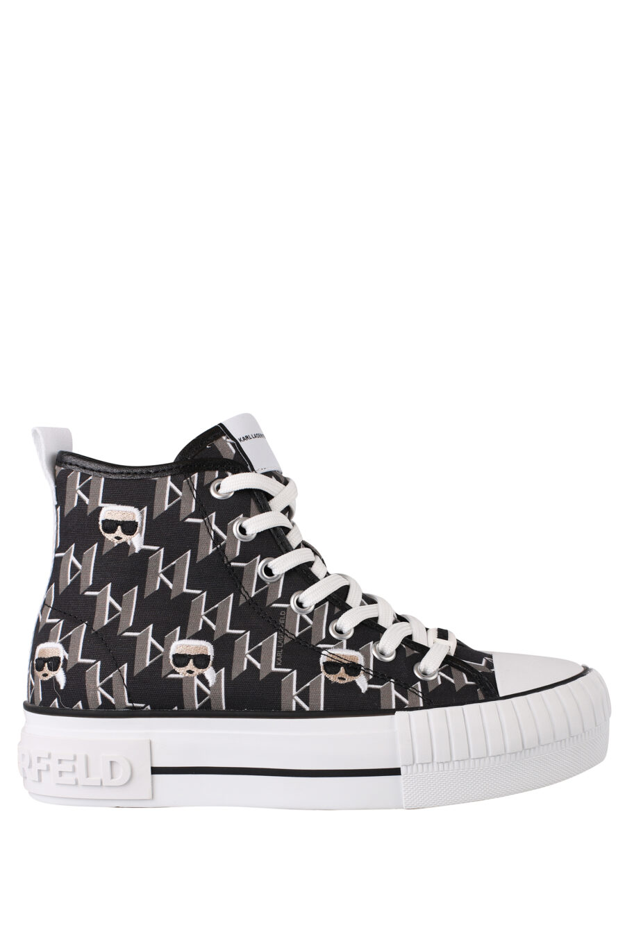 Black high top trainers with monogram and laces - IMG 1363 1