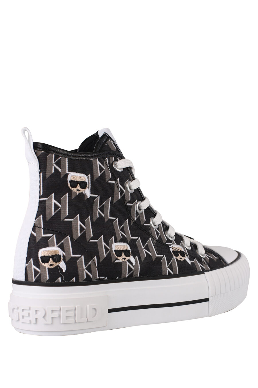 Black high top trainers with monogram and laces - IMG 1364 1